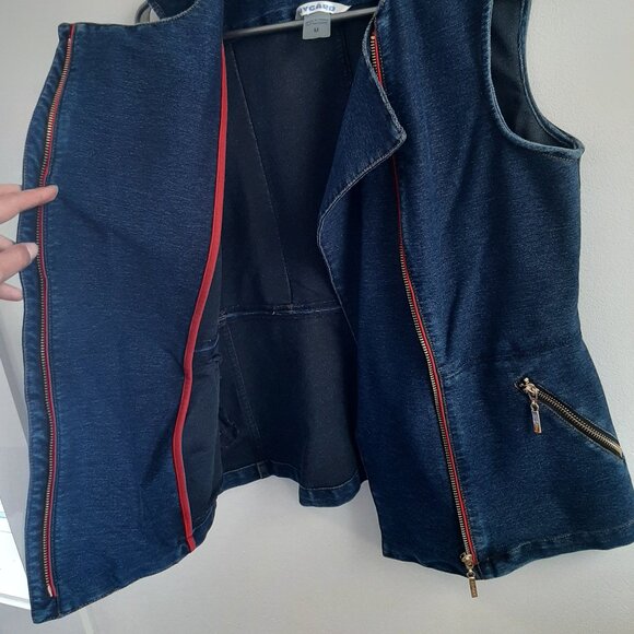 NYGUARD sleeveless vest Jacket Jeans For Woman Medium - Picture 7 of 10
